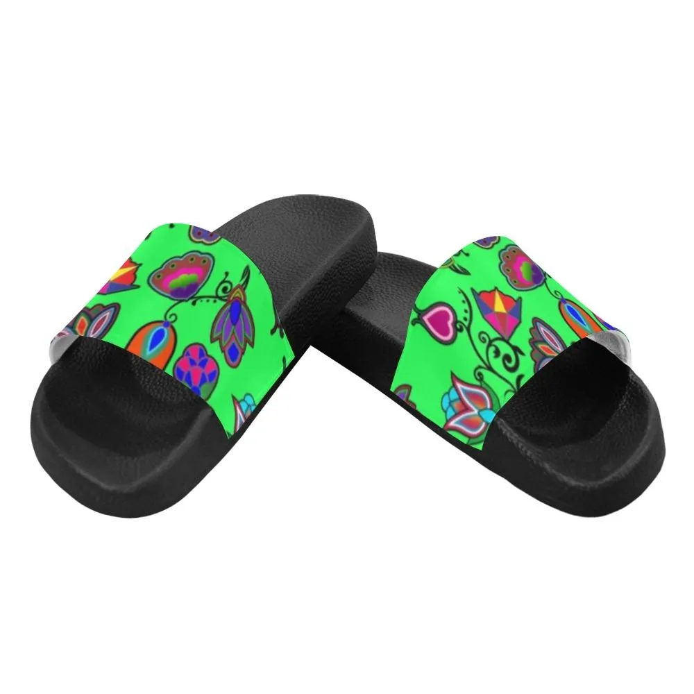 Indigenous Paisley Green Men's Slide Sandals