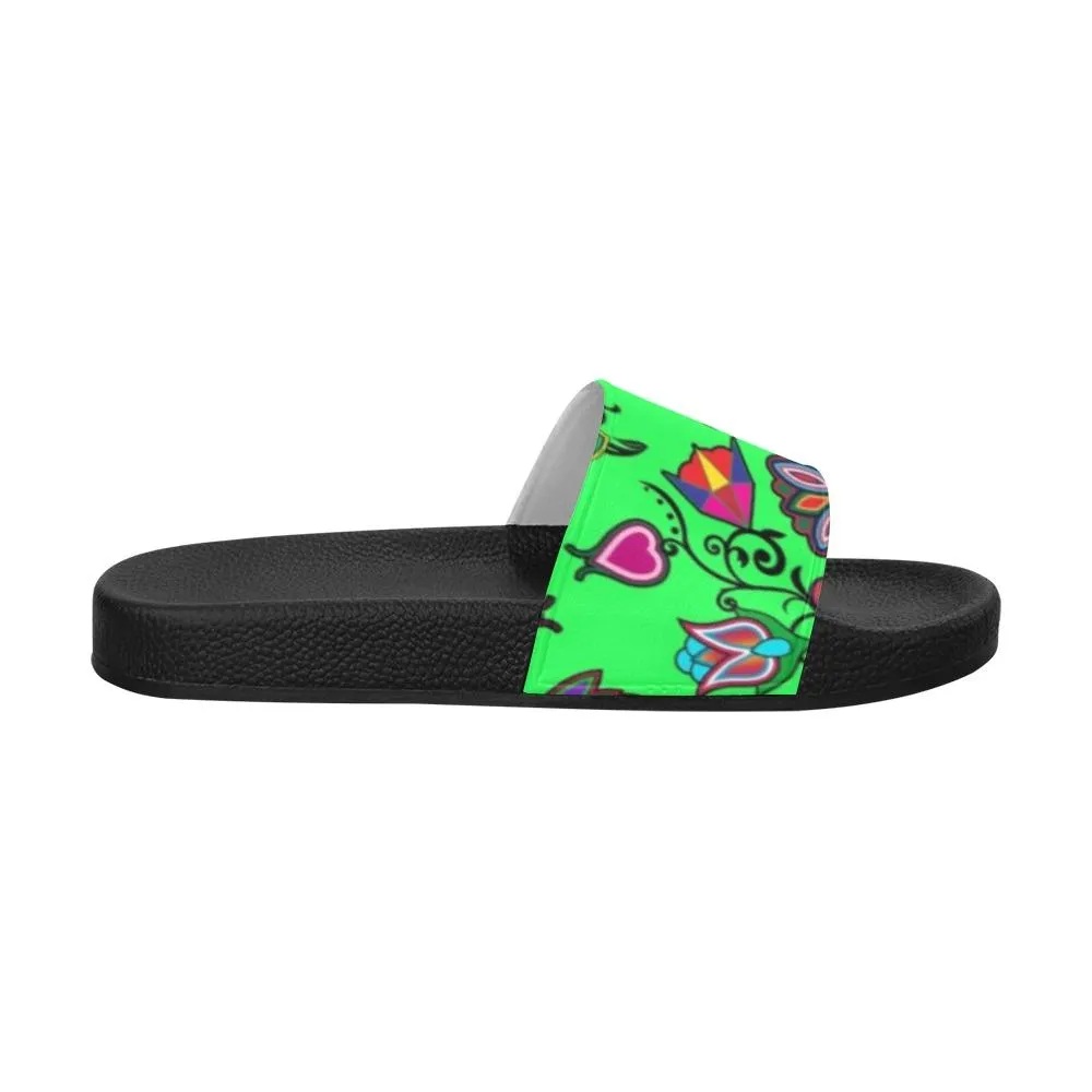 Indigenous Paisley Green Men's Slide Sandals