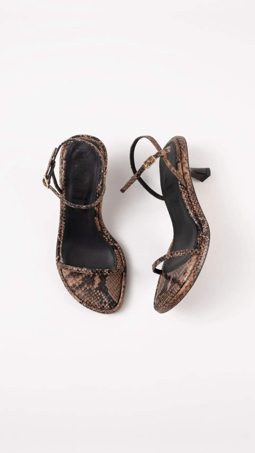 IVONE - Dark Brown Python Leather Sandals