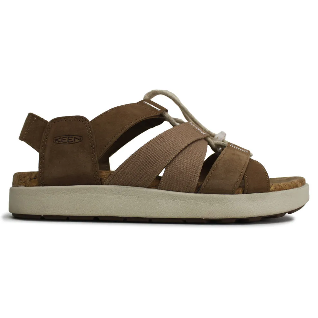 Keen Womens Sandals Elle Mixed Strap Casual Slip On Leather Textile - UK 7.5