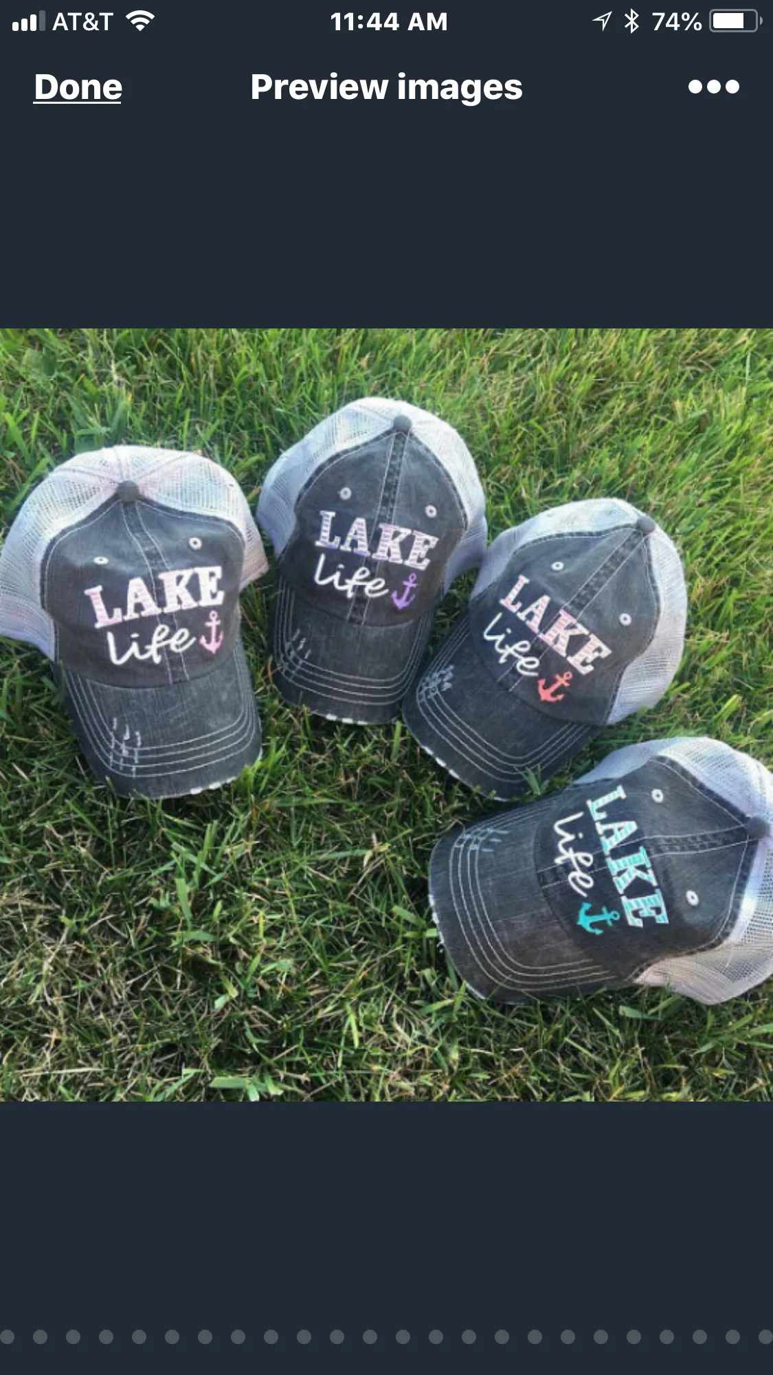 Lake hats! Lake hair dont care | Gray trucker cap-teal, pink, purple anchor | Unisex-Womens-Men-Kids