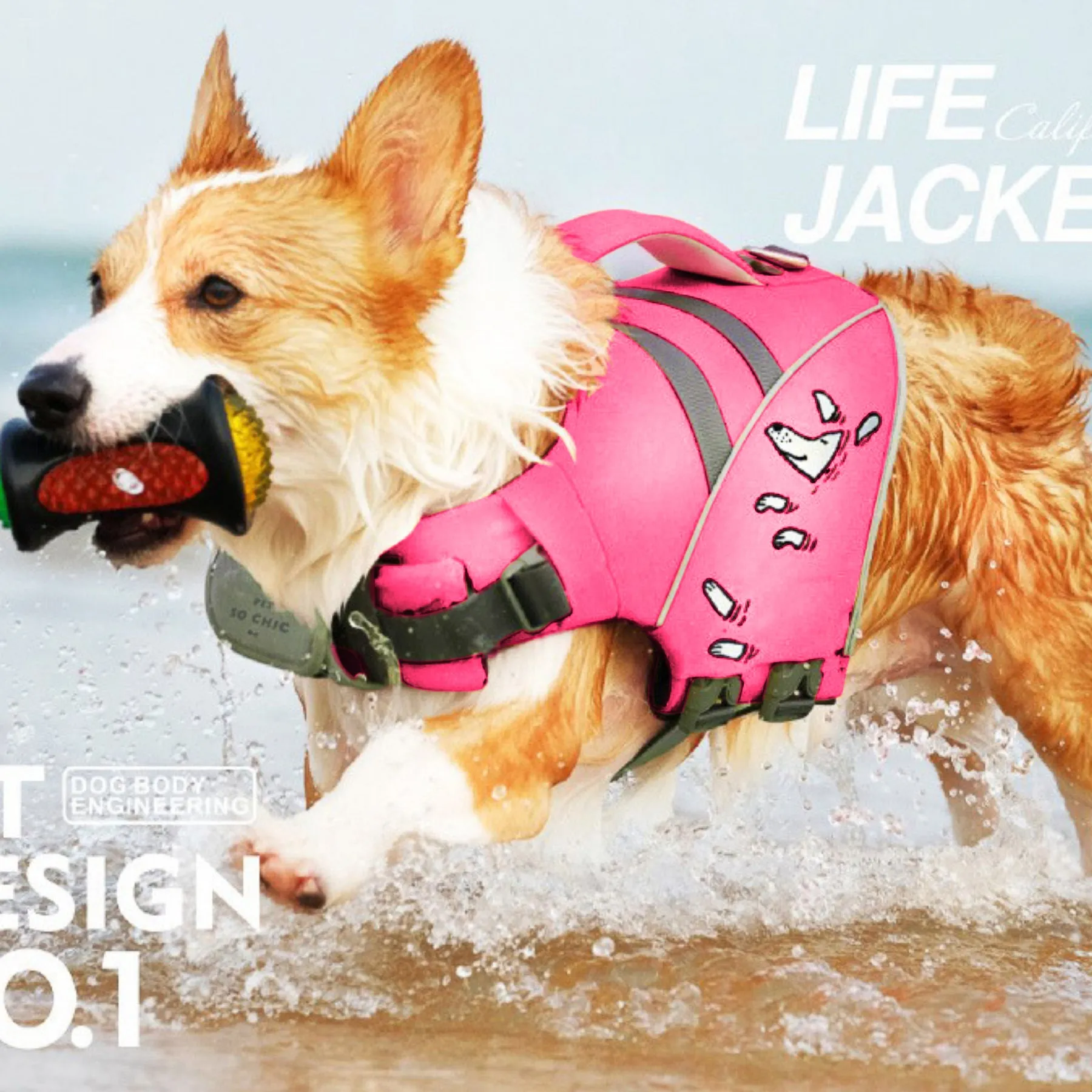 Life Jacket for dogs "Lifeguard" - Pink