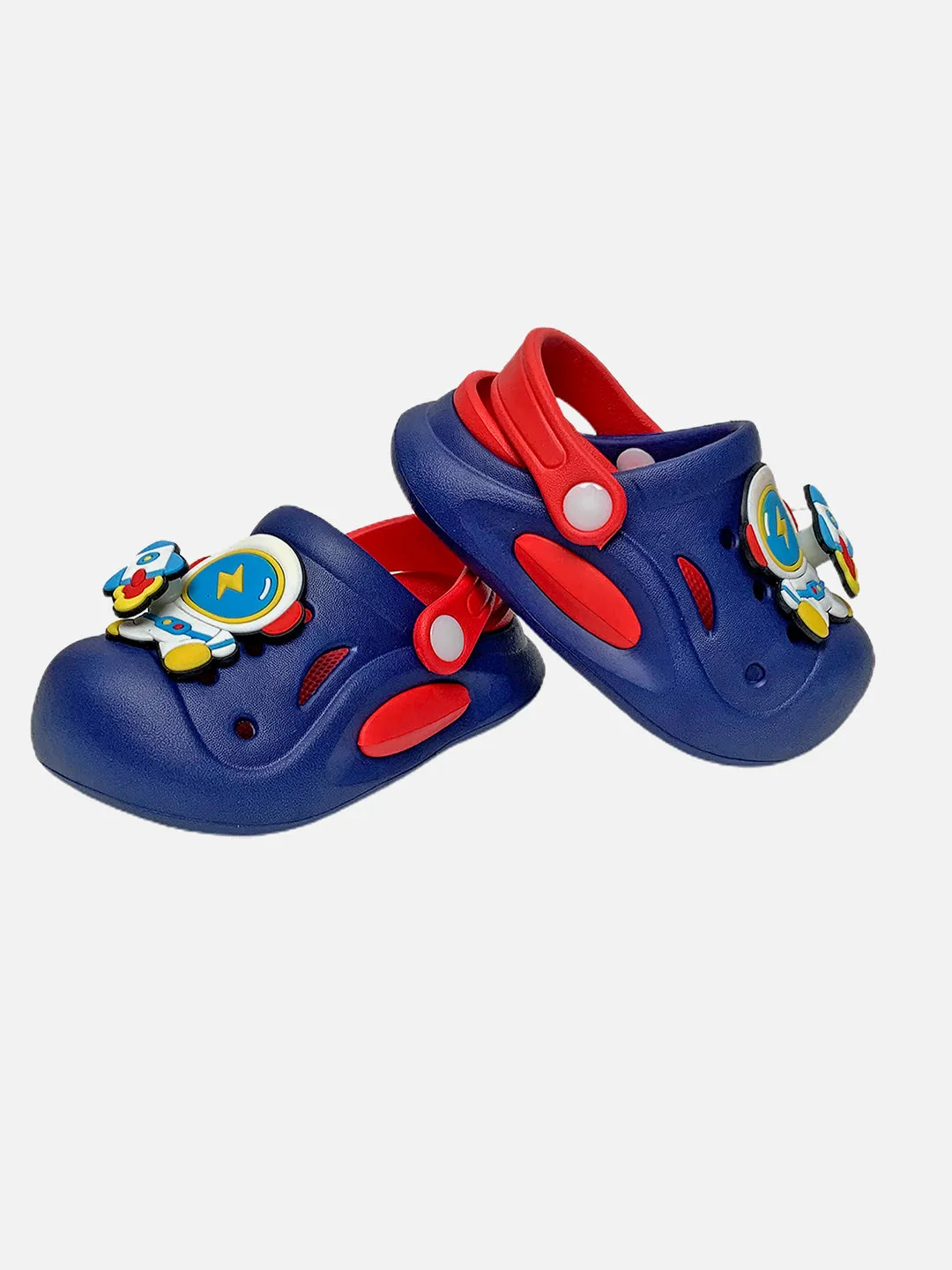 Little Surprise Box Blue & Red spinning rocket Slip on Clogs/Footwear for Toddlers & Kids