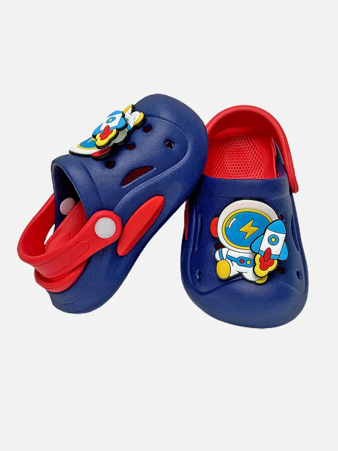 Little Surprise Box Blue & Red spinning rocket Slip on Clogs/Footwear for Toddlers & Kids