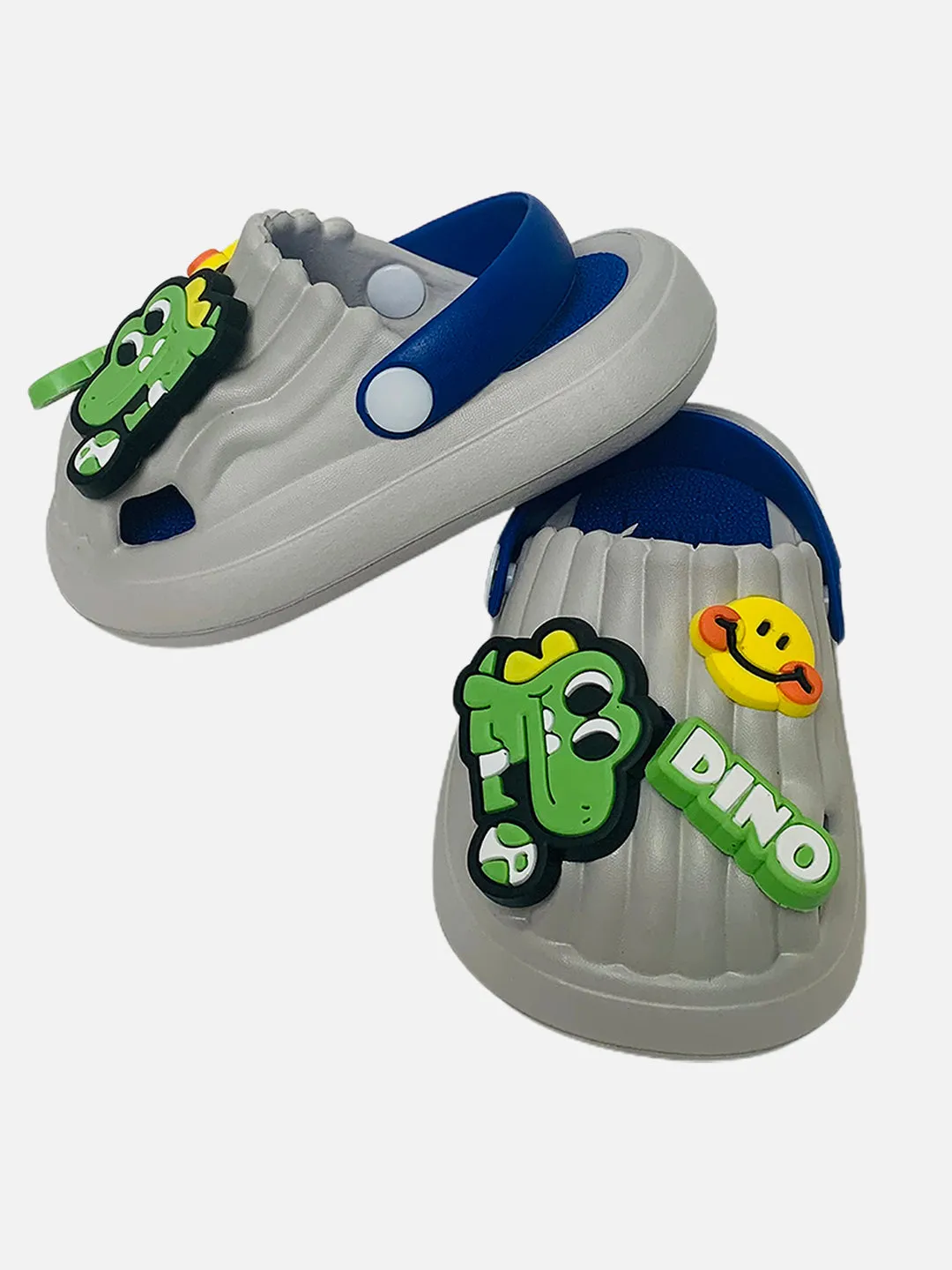 Little Surprise Box Blue Smilie Dino Slip on Clogs/Footwear for Toddlers & Kids.