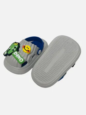 Little Surprise Box Blue Smilie Dino Slip on Clogs/Footwear for Toddlers & Kids.