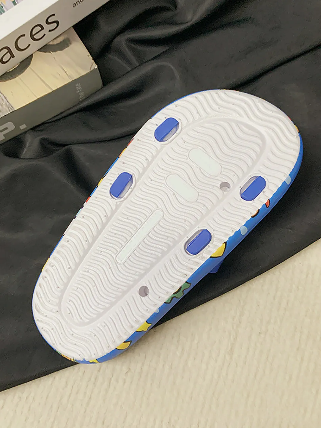 Little Surprise Box cobalt Blue all over Dino theme Slip on Clogs/Footwear for Toddlers & Kids