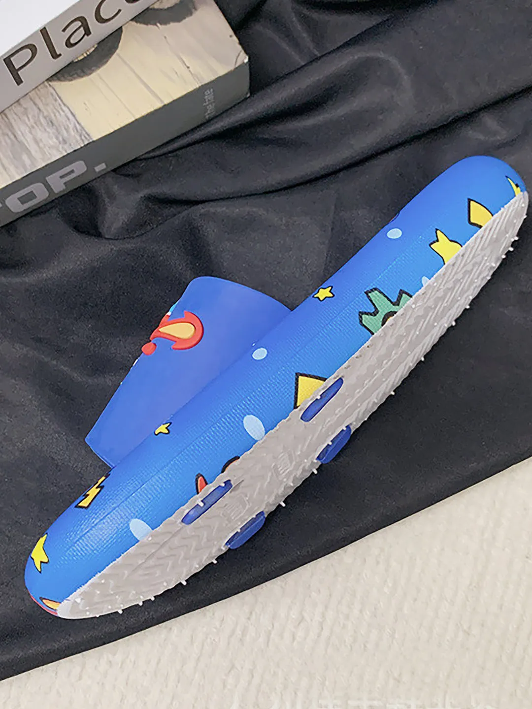 Little Surprise Box cobalt Blue all over Dino theme Slip on Clogs/Footwear for Toddlers & Kids