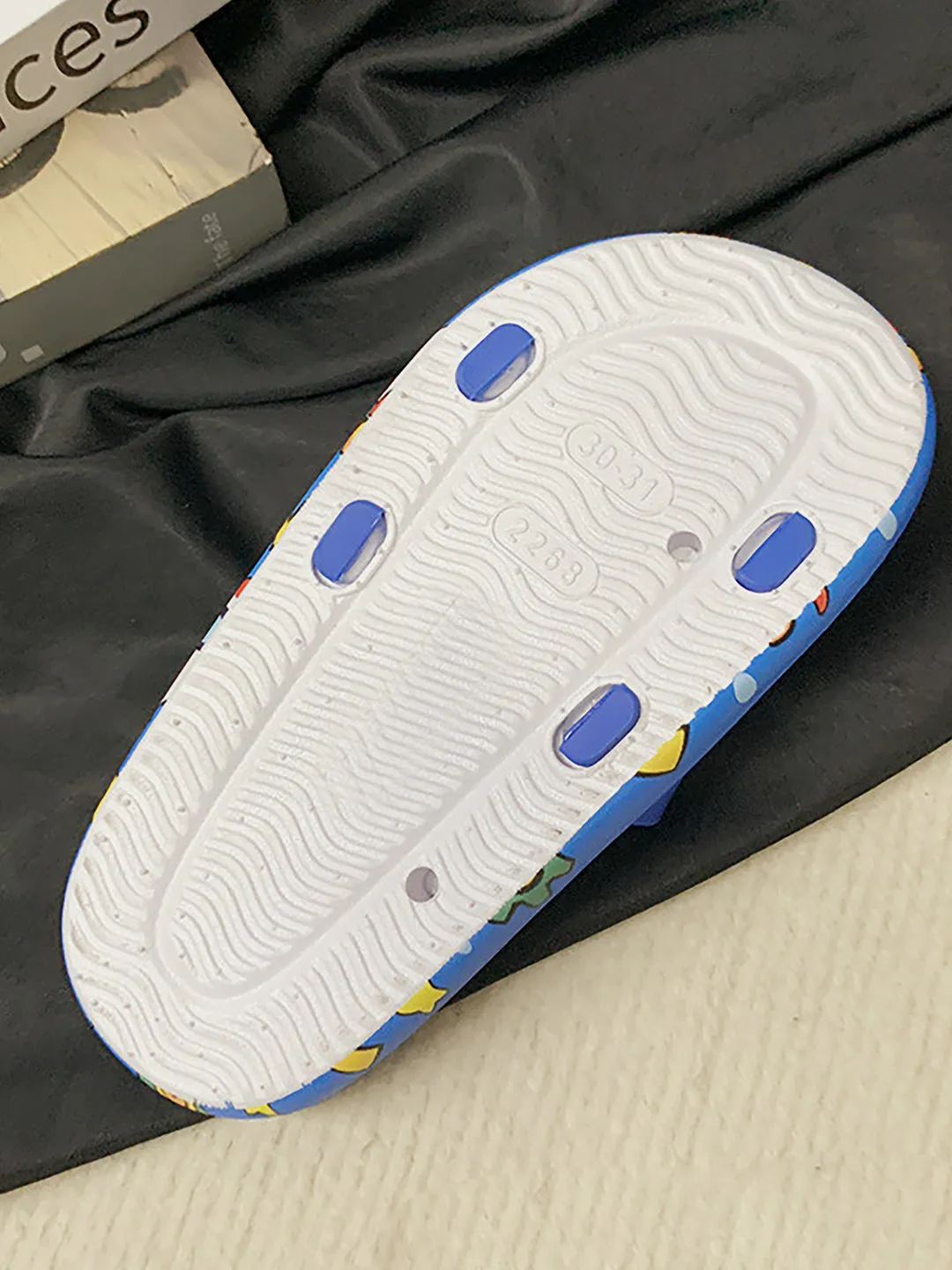 Little Surprise Box Dark Blue all over Dino theme Slip on Clogs/Footwear for Toddlers & Kids