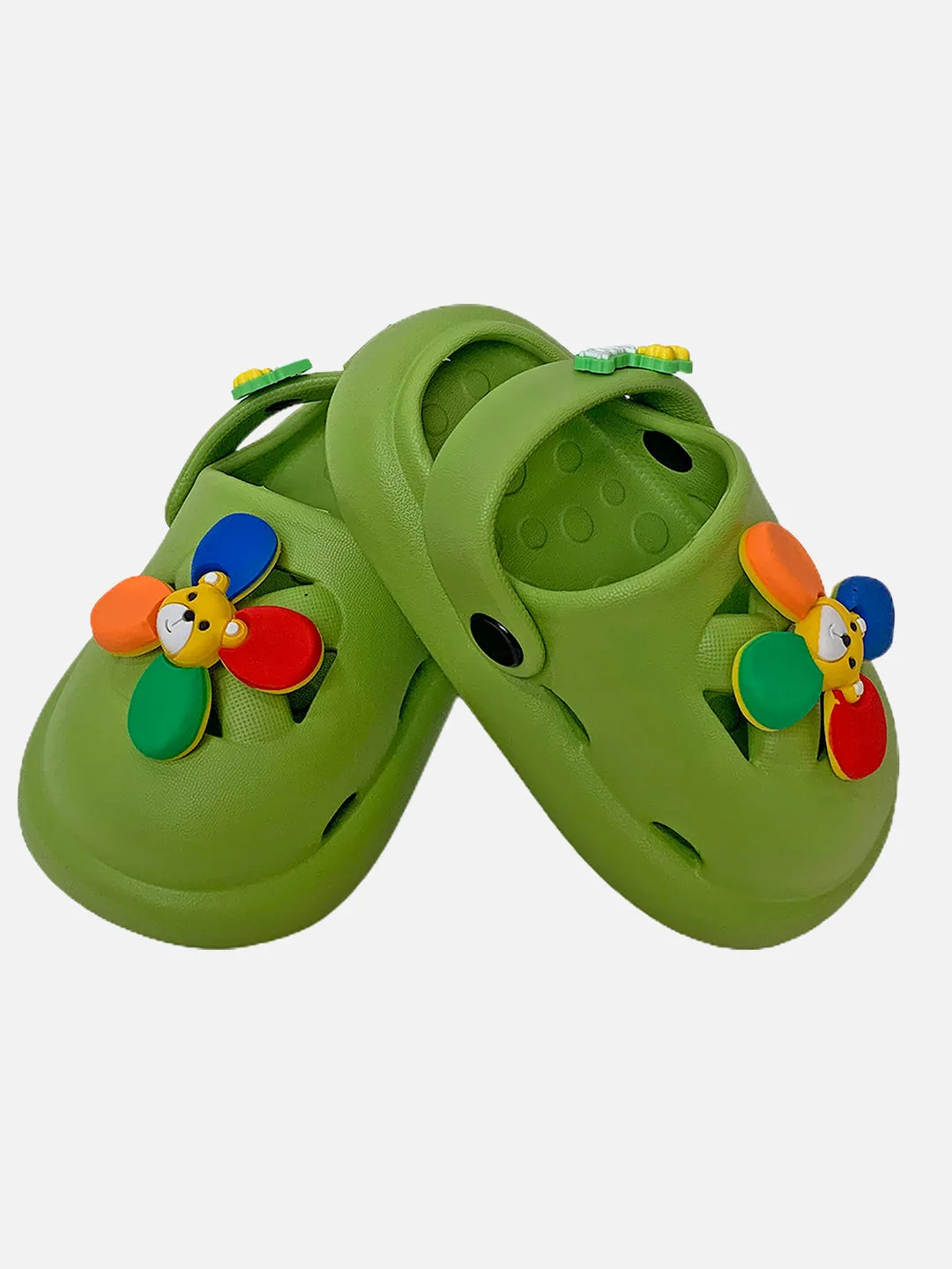 Little Surprise Box Green Pinwheel Slip on Clogs all season Footwear for Toddlers & Kids