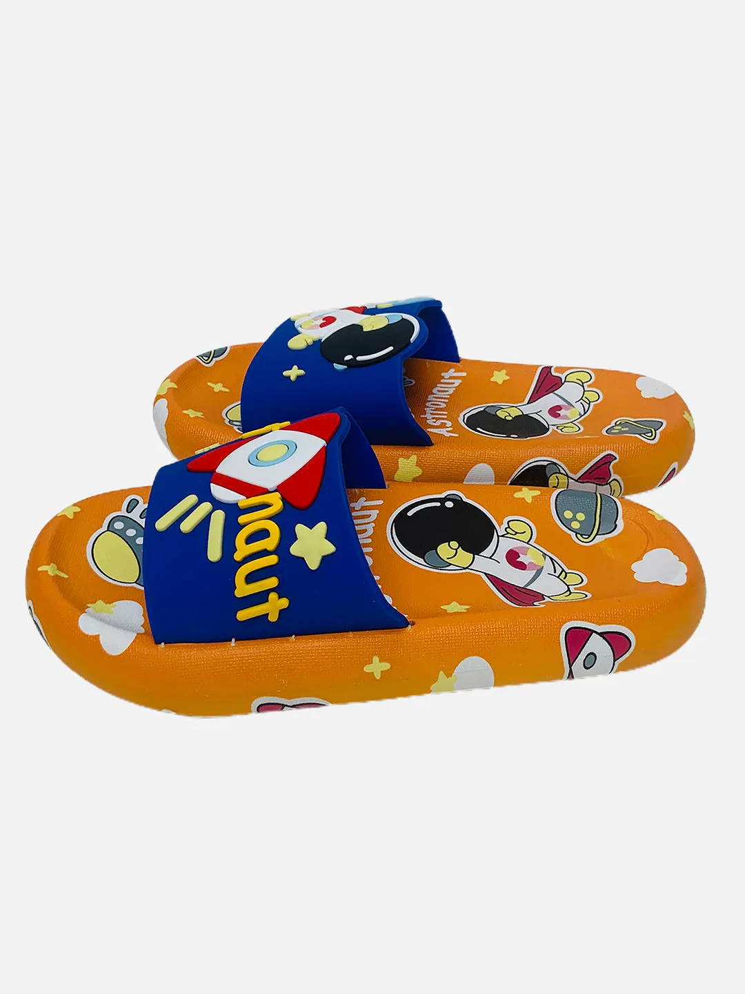 Little Surprise Box Orange all over Space theme Slip on Clogs/Footwear for Toddlers & Kids