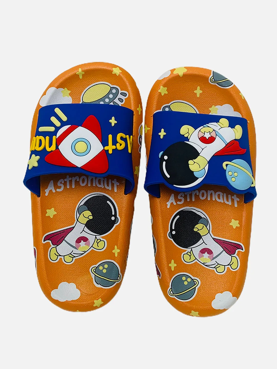 Little Surprise Box Orange all over Space theme Slip on Clogs/Footwear for Toddlers & Kids