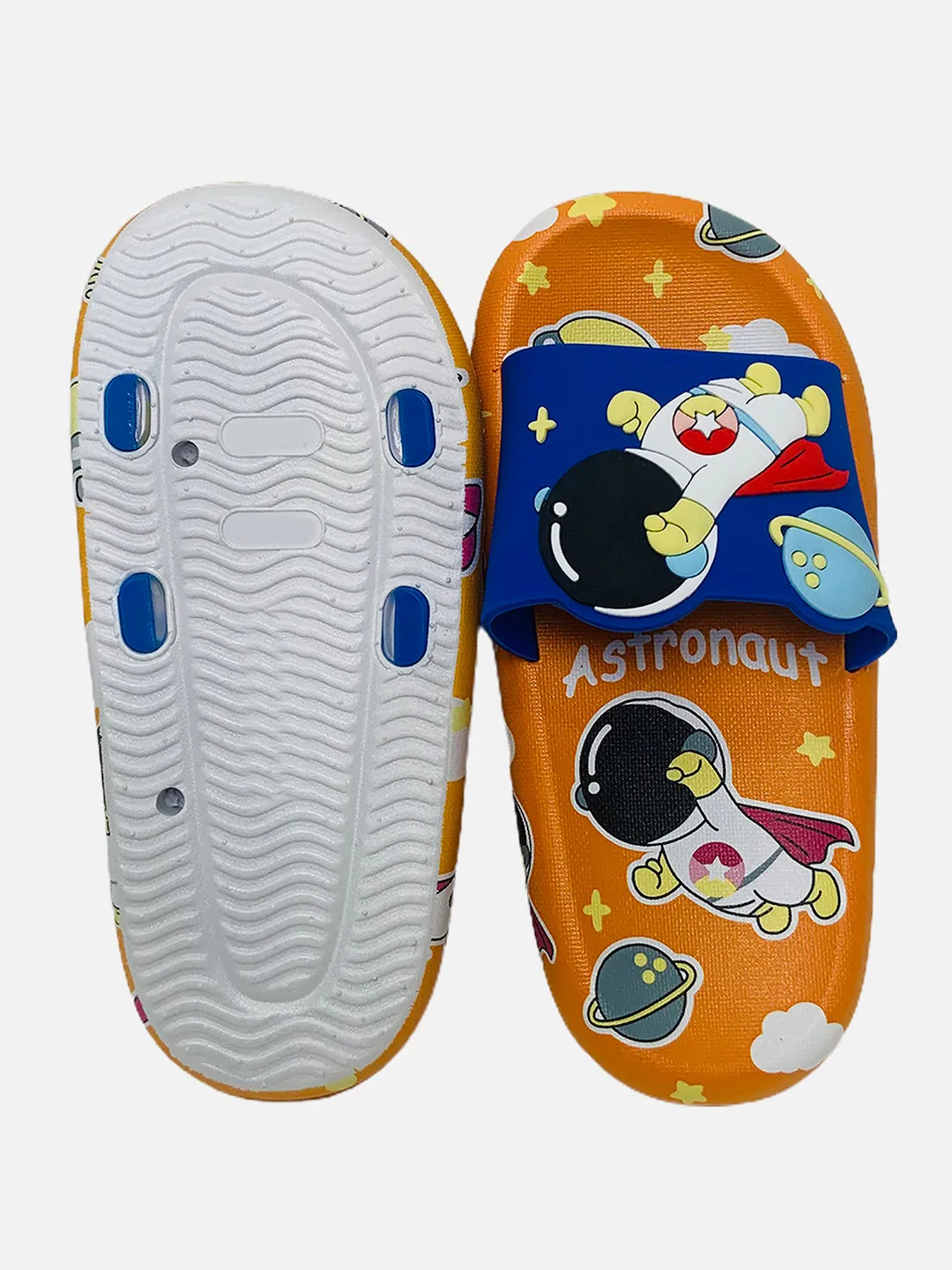 Little Surprise Box Orange all over Space theme Slip on Clogs/Footwear for Toddlers & Kids