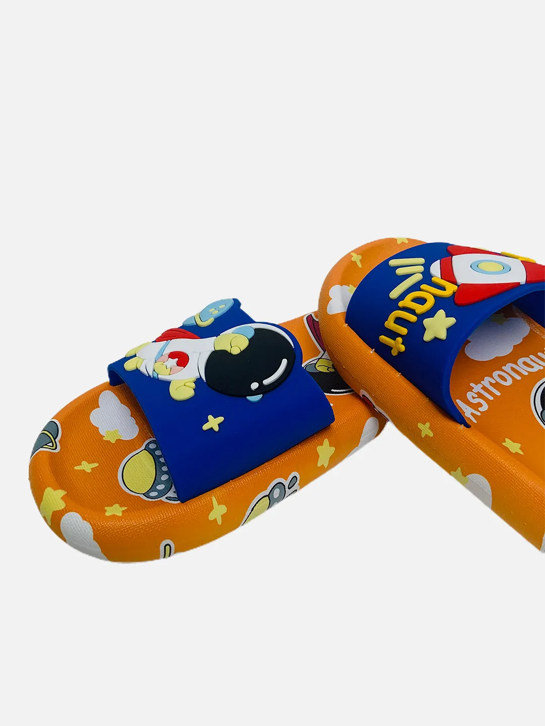 Little Surprise Box Orange all over Space theme Slip on Clogs/Footwear for Toddlers & Kids