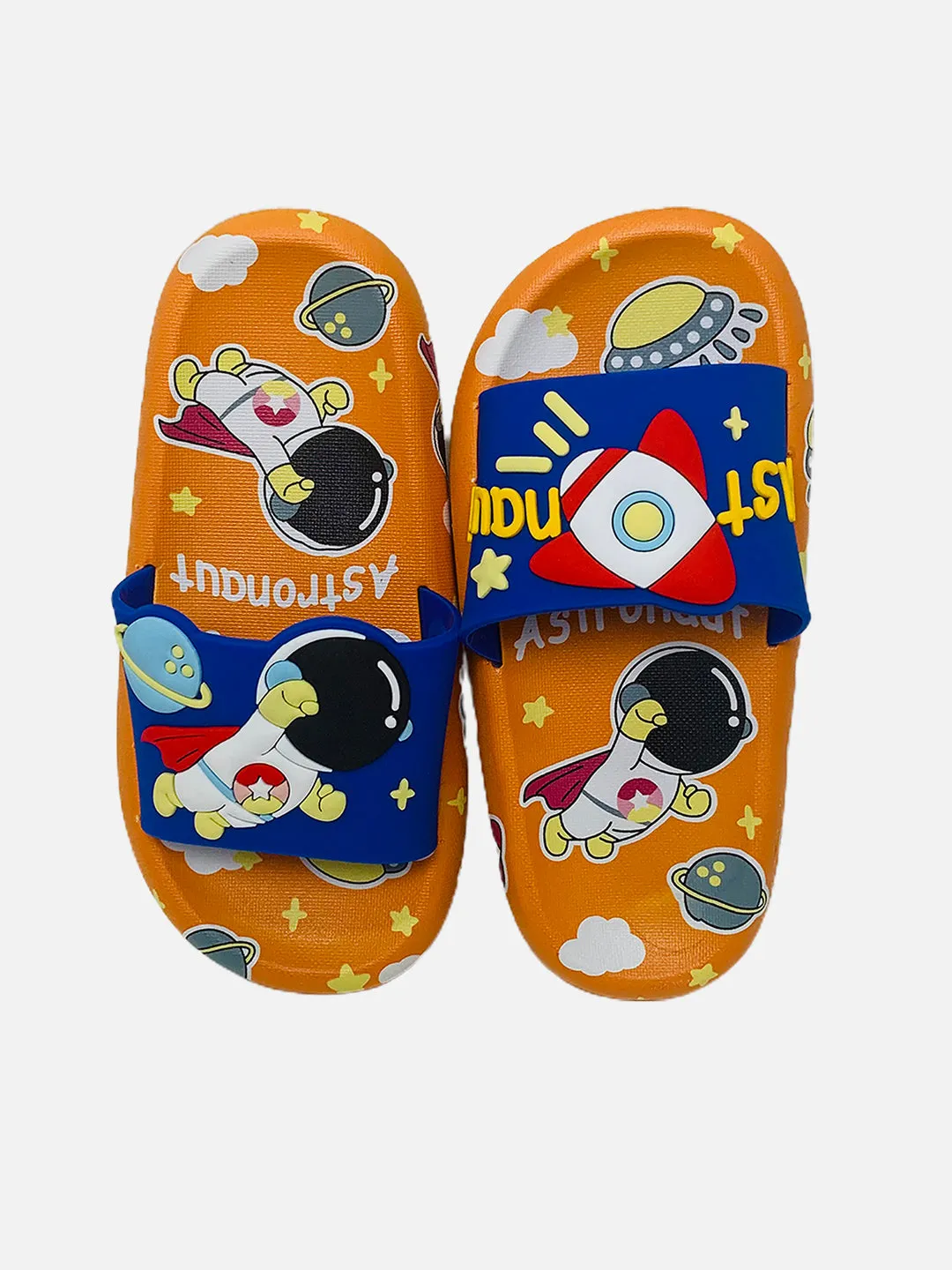 Little Surprise Box Orange all over Space theme Slip on Clogs/Footwear for Toddlers & Kids