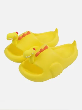 Little Surprise Box Yellow 3d Long Neck Dino Slip on Clogs Footwear for Toddlers & Kids