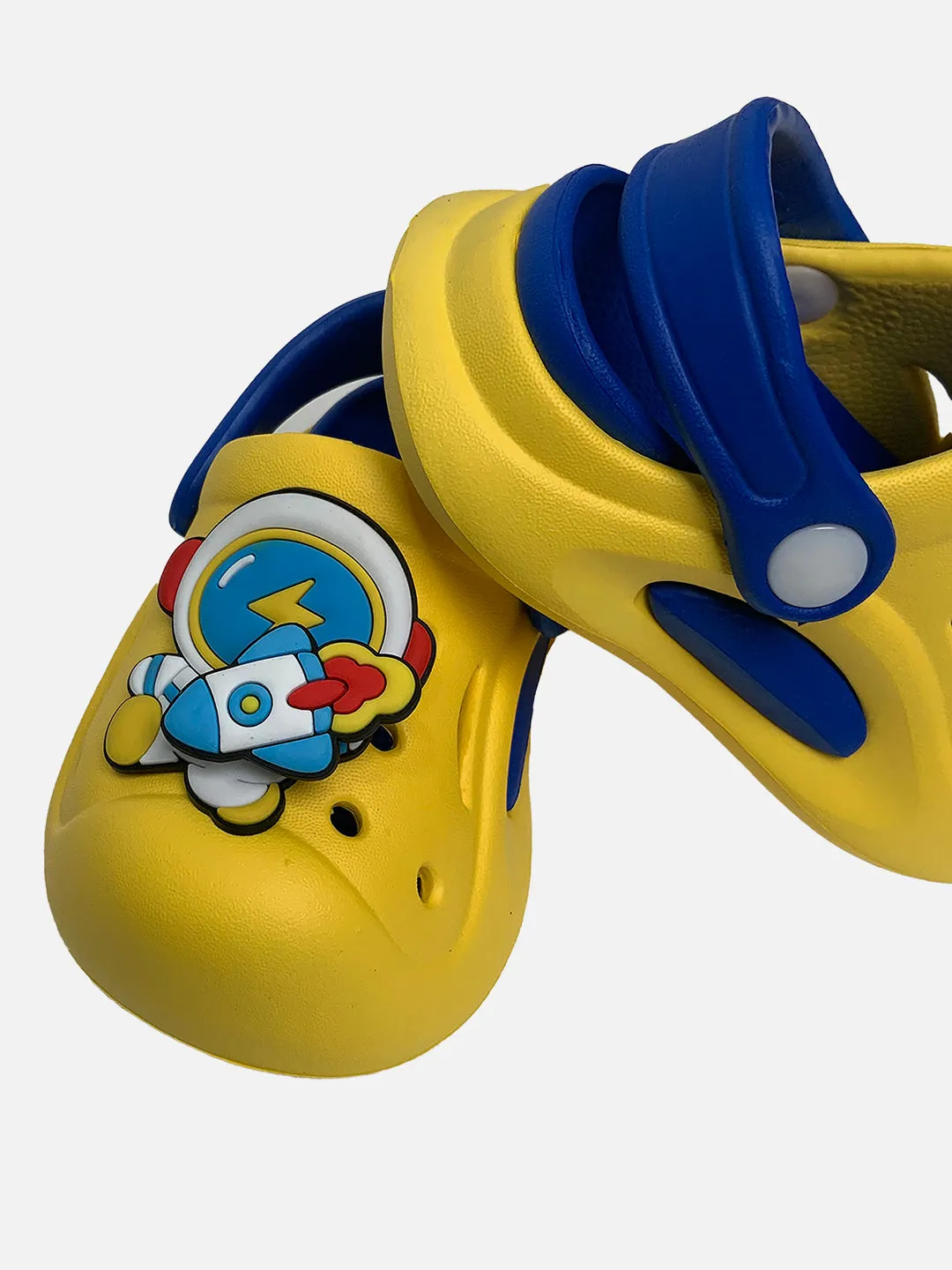 Little Surprise Box Yellow spinning rocket Slip on Clogs/Footwear for Toddlers & Kids