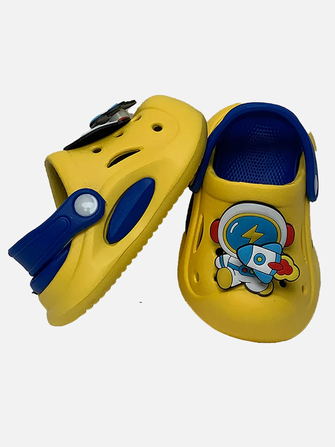 Little Surprise Box Yellow spinning rocket Slip on Clogs/Footwear for Toddlers & Kids