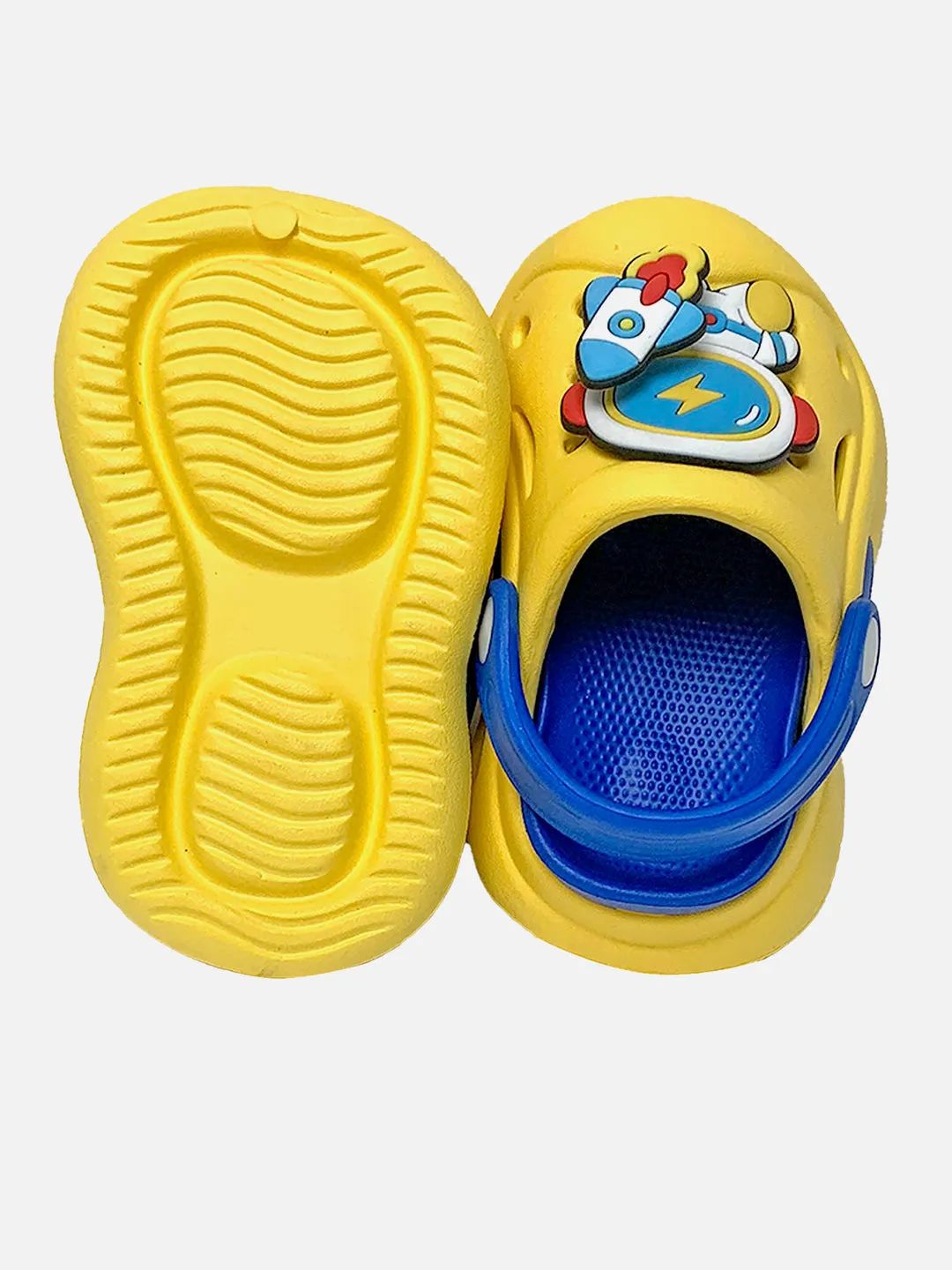 Little Surprise Box Yellow spinning rocket Slip on Clogs/Footwear for Toddlers & Kids