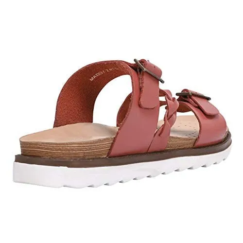 Maddy Leather Platform Slides Sandals