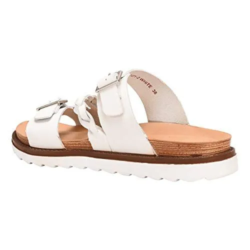 Maddy Leather Platform Slides Sandals