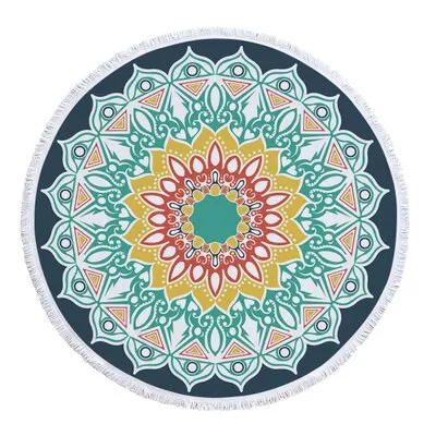 Mandala Beach Towel 59'' Mircofiber Water Absorbing Bath Towels with Tassel