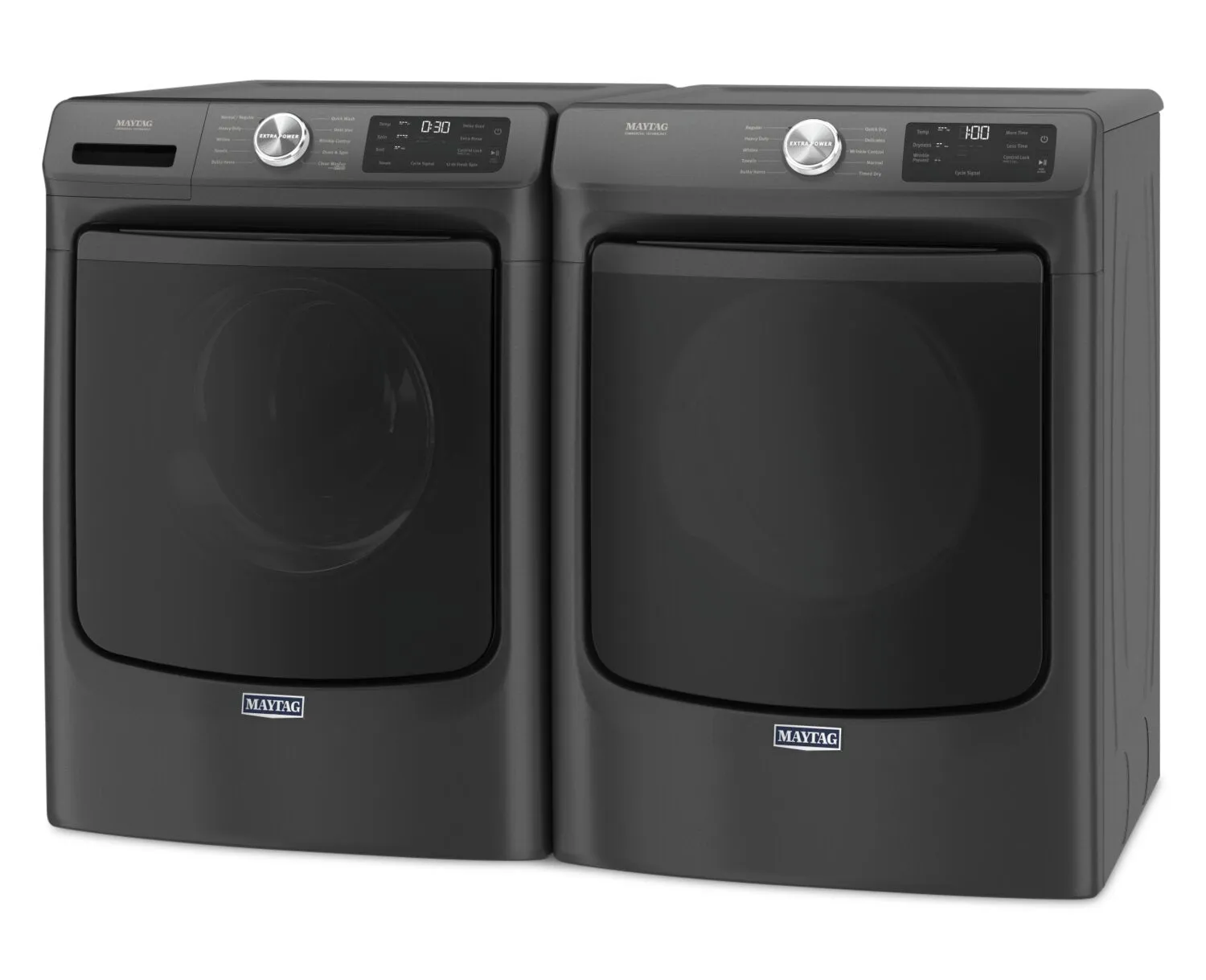 Maytag 5.2 Cu. Ft. Front-Load Washer and 7.3 Cu. Ft. Electric Dryer with Extra Power - MHW5630B/YMED563B