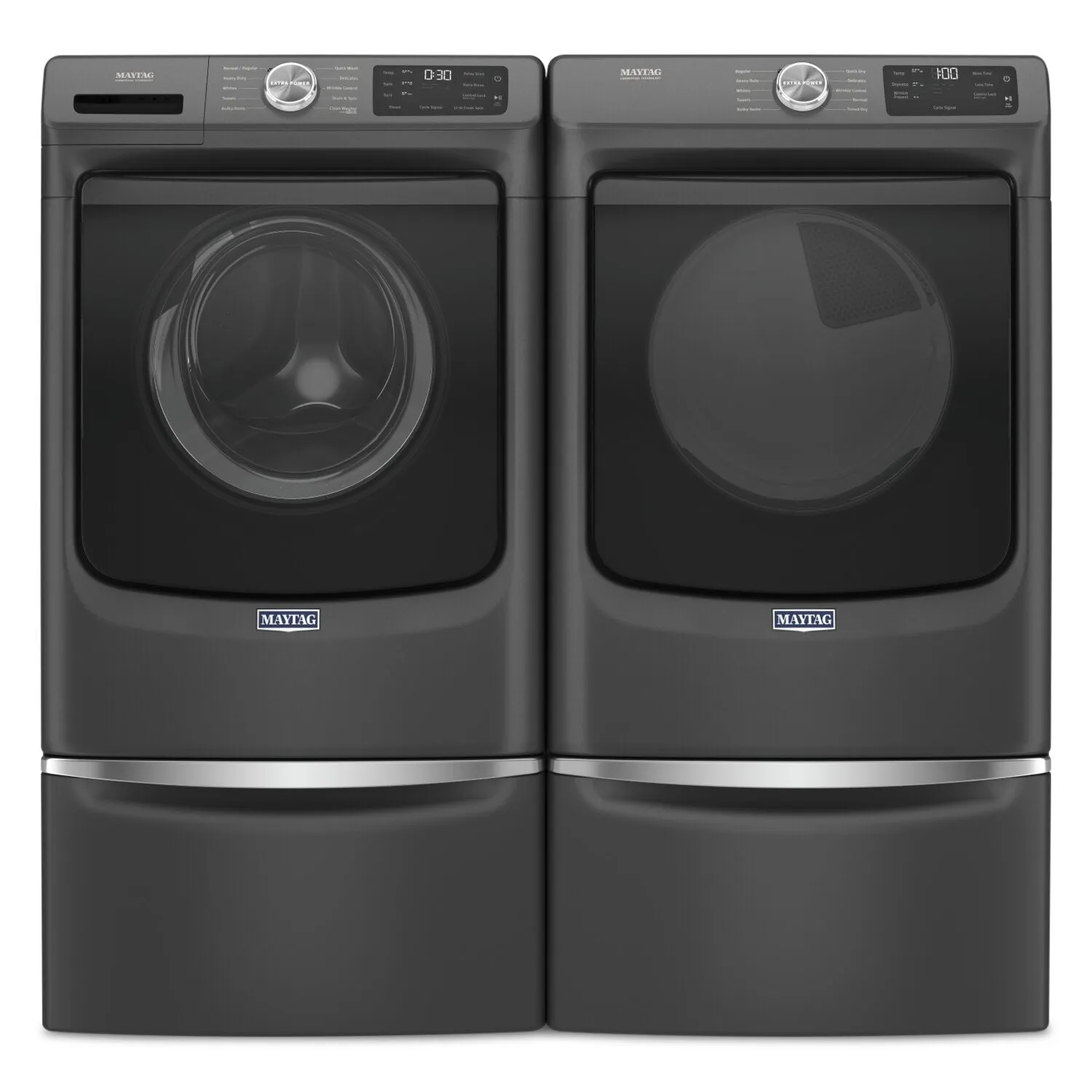 Maytag 5.2 Cu. Ft. Front-Load Washer and 7.3 Cu. Ft. Electric Dryer with Extra Power - MHW5630B/YMED563B