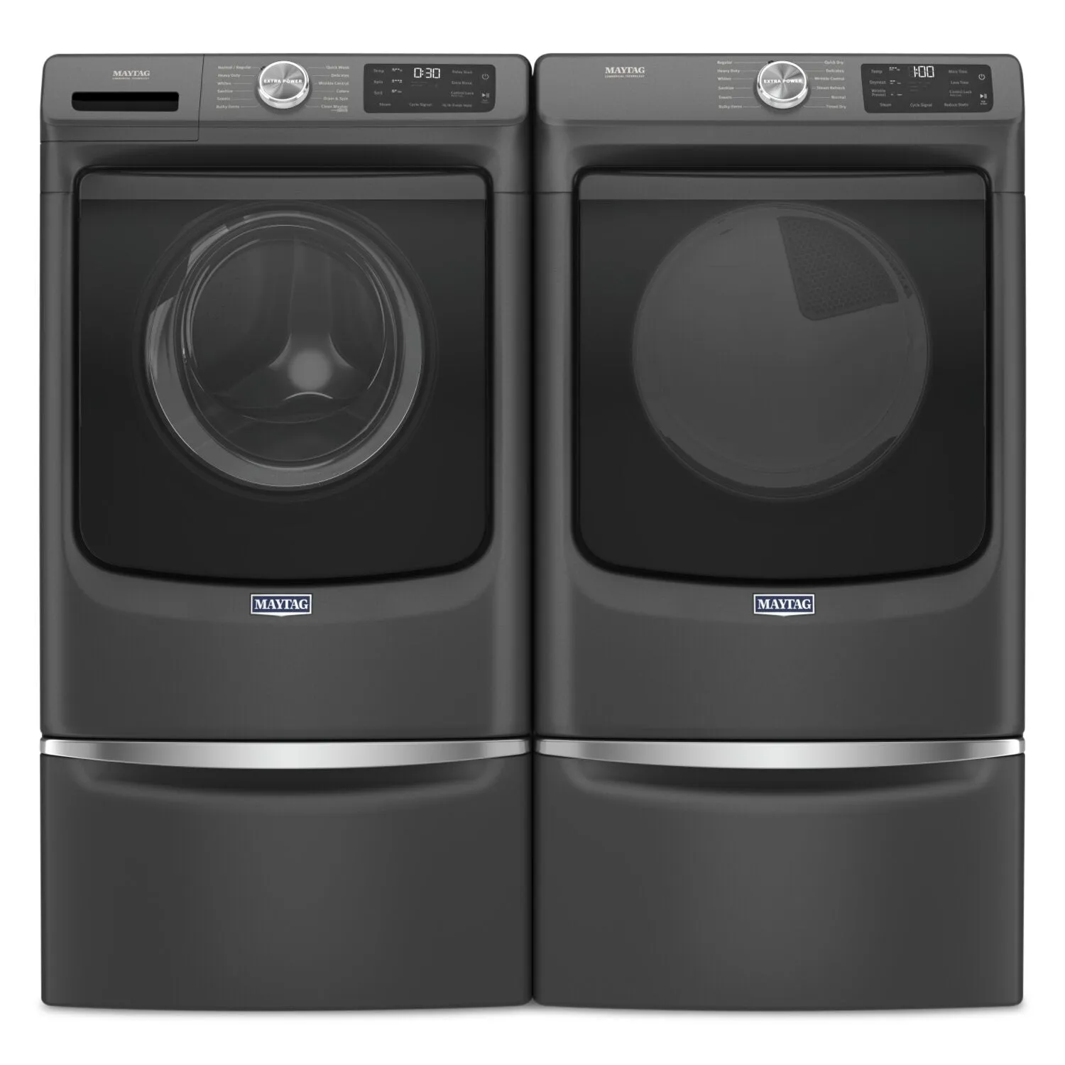 Maytag 5.5 Cu. Ft. Front-Load Washer and 7.3 Cu. Ft. Electric Dryer with Extra Power - MHW6630B/YMED663B