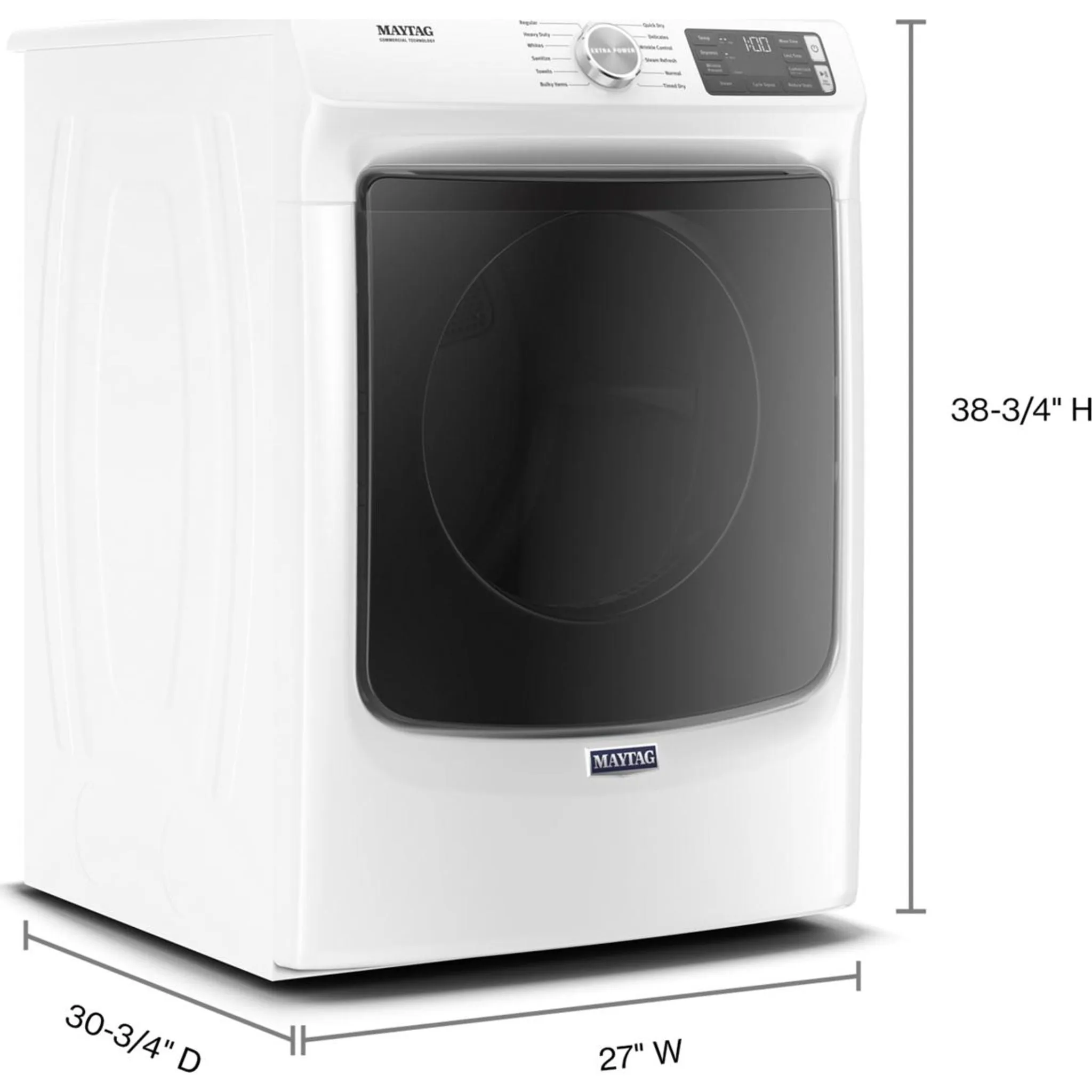 Maytag Front Load Electric Dryer with Extra Power and Quick Dry Cycle - 7.3 cu. ft. (YMED6630HW)