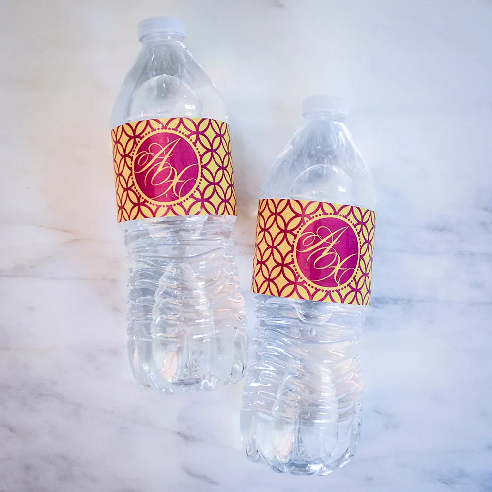 Monogram Full Color Water Bottle Labels