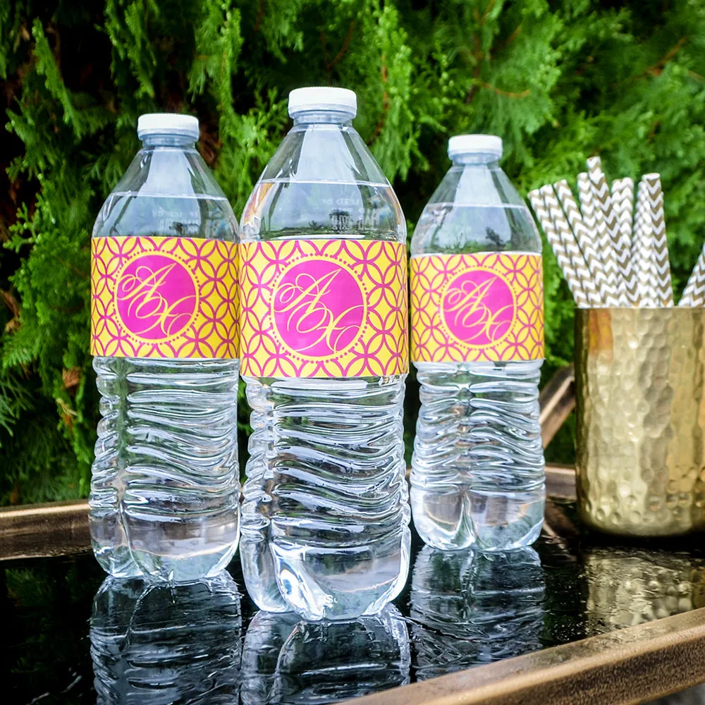 Monogram Full Color Water Bottle Labels