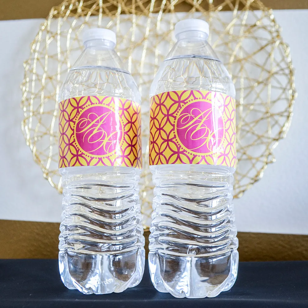 Monogram Full Color Water Bottle Labels