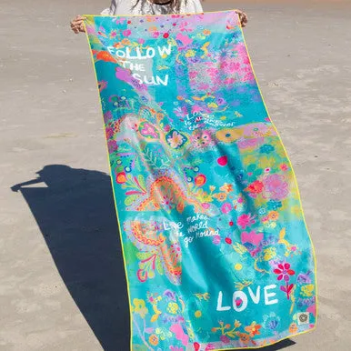 Natural Life Double Sided Microfiber Beach Towel - Teal