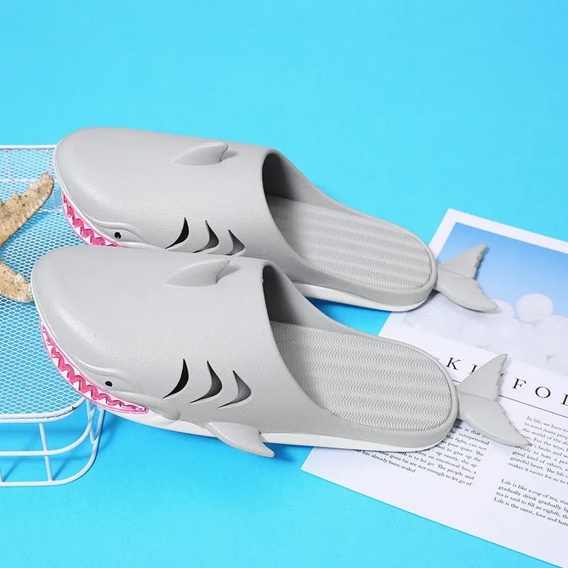 Non-slip Men's Slippers Cute Shark Beach Funny Summer Shoes