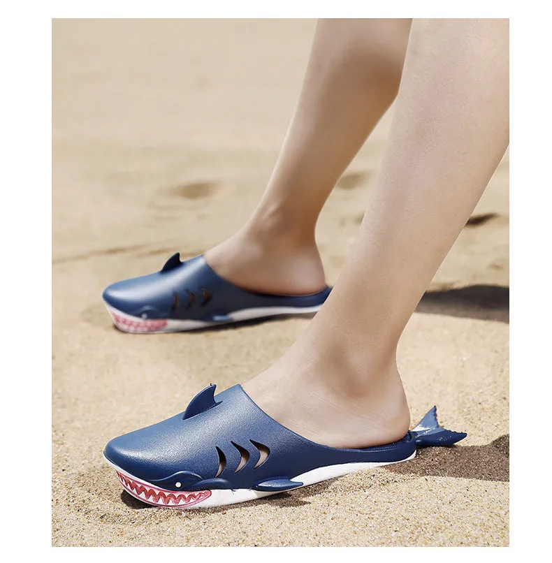 Non-slip Men's Slippers Cute Shark Beach Funny Summer Shoes