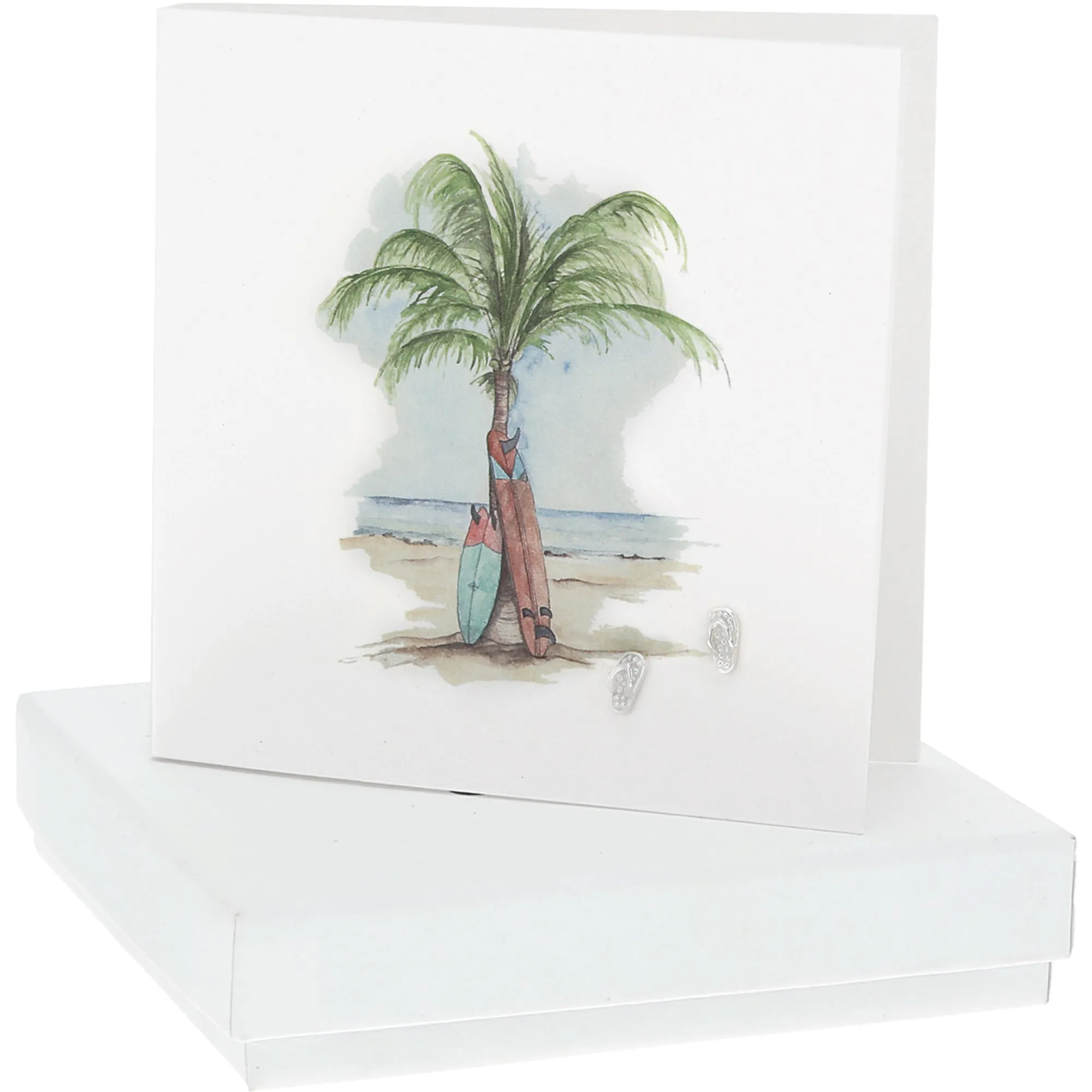 Palm Tree 8mm Sterling Silver Flip Flop Stud Earrings