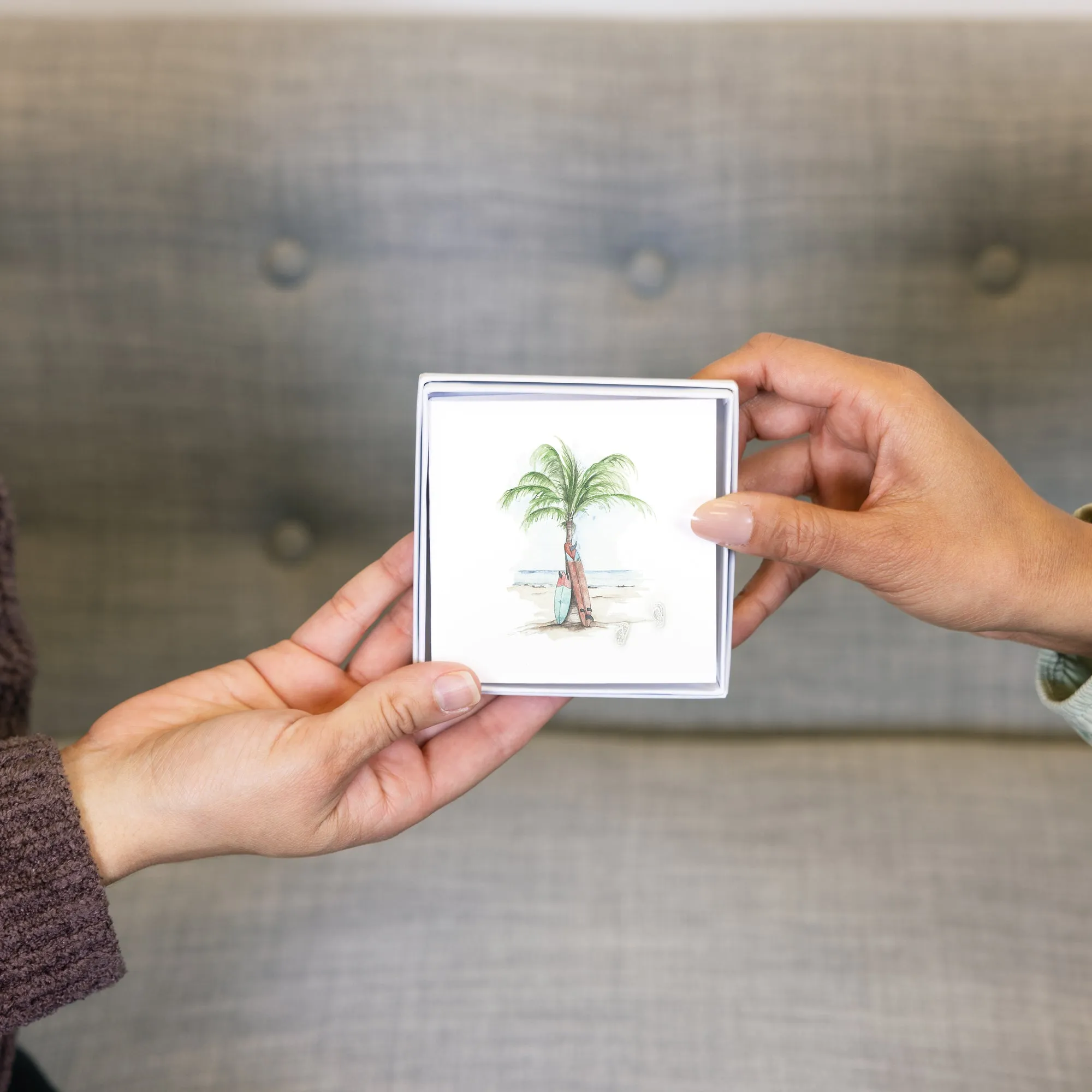 Palm Tree 8mm Sterling Silver Flip Flop Stud Earrings