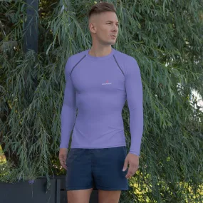 Pastel Purple Color Men's Top, Best Men's Rash Guard UPF 50  Long Sleeves Designer Polyester Spandex Sportswear