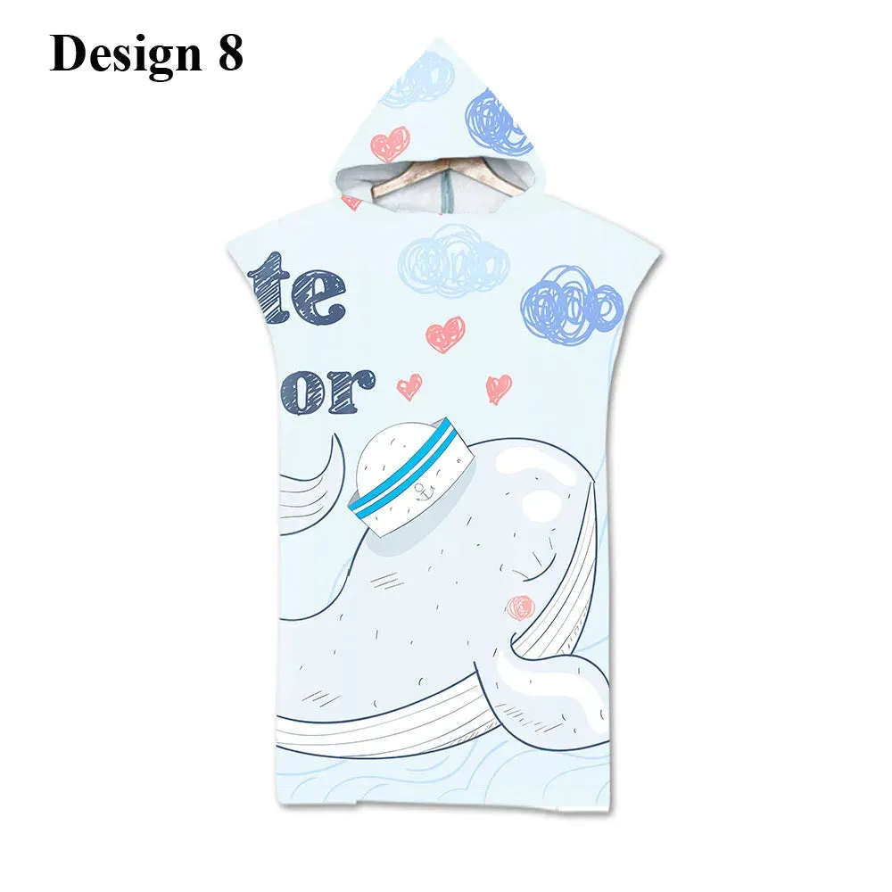 Penguin Whale Swan Cat Rabbit Adult Kid Child Hooded Towel Poncho Surf Pool Swim Changing Poncho for Beach,Gift,Drop Shipping