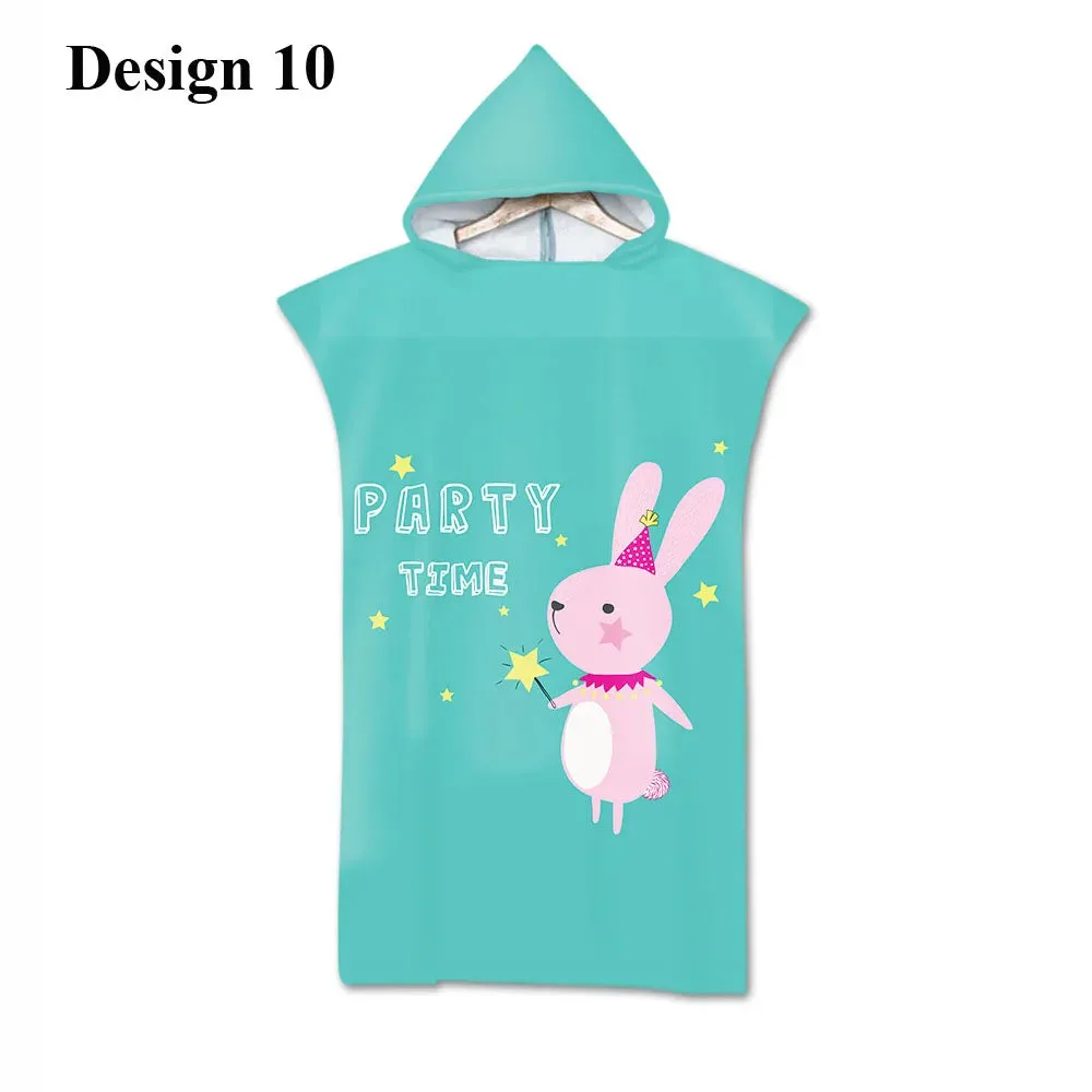 Penguin Whale Swan Cat Rabbit Adult Kid Child Hooded Towel Poncho Surf Pool Swim Changing Poncho for Beach,Gift,Drop Shipping