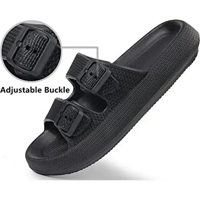 Pillow Sandals Thick Sole Adjustable Buckles EVA Cloud Slides Slippers