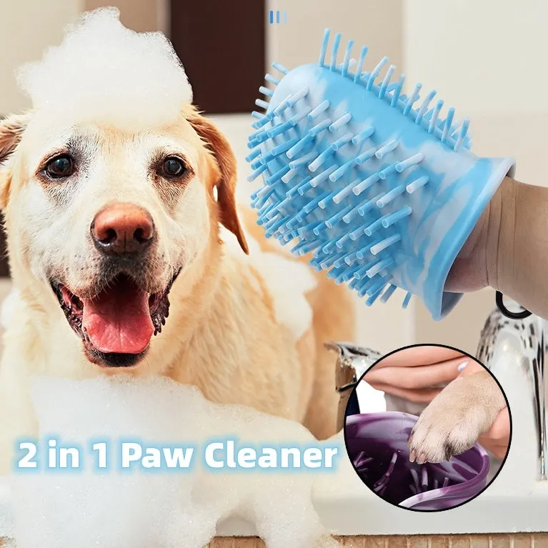 Portable Pet Paw Cleaner: 2-in-1 Foot Cleaning Brush Cup