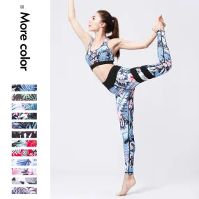 Printed Yoga Tracksuit Yoga Pants Yoga Vest Bra