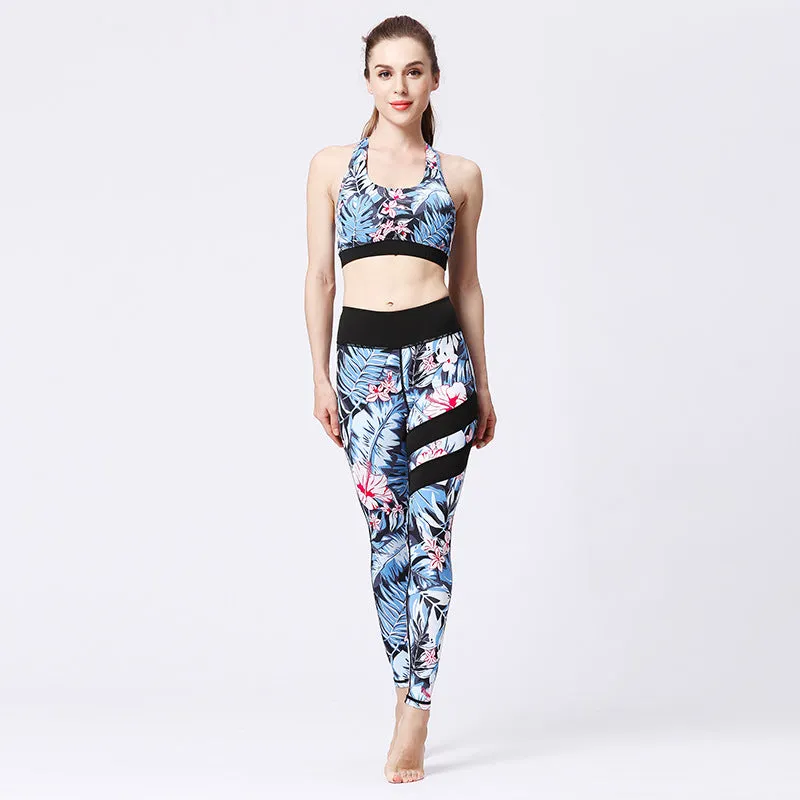 Printed Yoga Tracksuit Yoga Pants Yoga Vest Bra