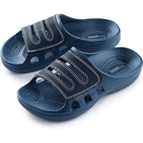 Pupeez Boy's Waterproof Slippers Shower Pool Rubber Clog Outdoor Sandals