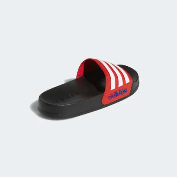 RED AND BLACK UNISEX ADIDAS ADILETTE SHOWER