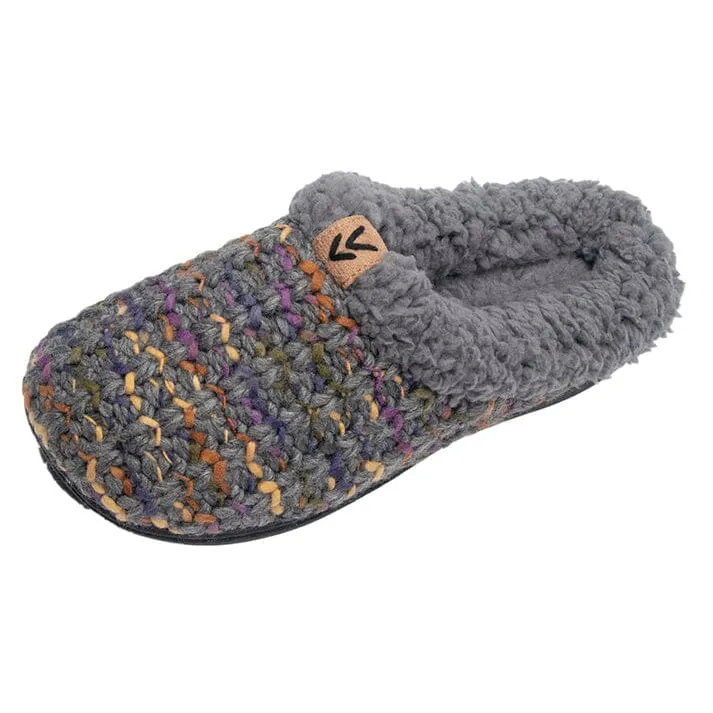 Roxoni Women's Slippers Tight Knit Clog With Fleece Trim