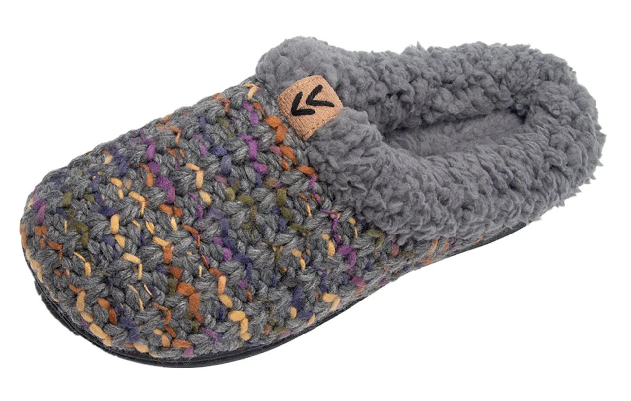 Roxoni Women's Slippers Tight Knit Clog With Fleece Trim