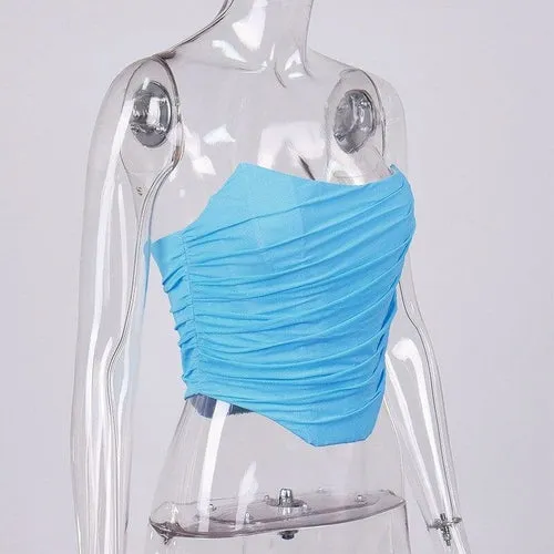 Sleeveless Fashion Strapless Bustier Corset Crop Tops Female